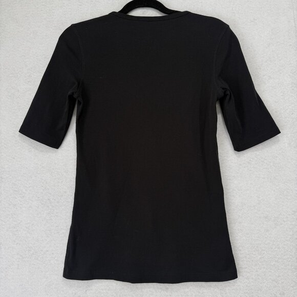 Theory Shirt Womens Small Black Junia Classic Tee Pima Cotton F0024508 Crewneck - Picture 7 of 8